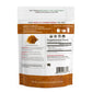 Back of an Organic Cordyceps Mushroom Extract Powder – Bulk Supplement package from Real Mushrooms displaying product information, nutritional facts, USDA Certified Organic emblem, details about Cordyceps militaris mushrooms, and a barcode.